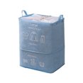 thumbnail image 1 of Organizador de lavandería, cesto de ropa plegable para el hogar, cesto de almacenamiento de edredón de lino de algodón con cremallera, azul lago Vogacara HA004479-04, 1 of 7