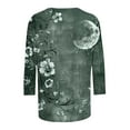 thumbnail image 4 of Patlollav Womens Independence Day Tops Casual 3/4 Sleeve Shirts Crew Neck Loose Casual Blouses Floral Print Tshirts, 4 of 6