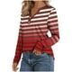 thumbnail image 4 of Ailaofu Womens Long Sleeve Tops Fall Button V Neck Graphic Shirts Dressy Casual Henley Tops Women Blouses, 4 of 5