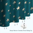 thumbnail image 6 of Teal Christmas Star Pattern Shower Curtain 84"x72" ,Bathroom Decorative Shower Curtains Set with 12 Hooks,Modern Waterproof Washable Shower Curtain, 6 of 6