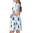 thumbnail image 2 of Balery Penguin Winter Fun Vestidos sueltos de manga corta para mujer, vestidos de verano 2025, vestidos casuales de corte A con vuelo., 2 of 6