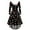 Black, variant on Herrnalise Women’s Dresses Summer 2024 Long Sleeve Christmas Printed Furry V-Neck Draw Back Swing Party Dress S-2XL