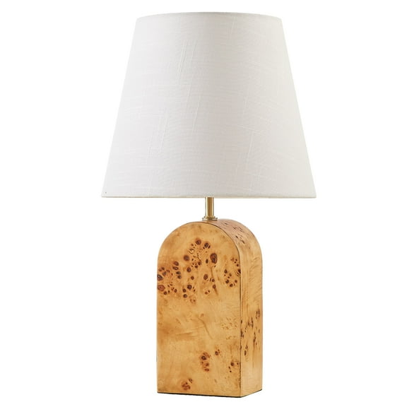 Beautiful Burl Wood Table Lamp by Drew Barrymore, 18.5" H