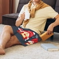 thumbnail image 6 of Kdxio Three Cute Christmas Gnomes Print Mens Sleep Shorts Bottoms Soft Comfy Pajama Wear Pants with Drawstring Pockets, 6 of 7