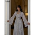 thumbnail image 1 of Robes de Mariage Marocaines Ligne A Kaftan de Fête Sequins Brillants Robe de Luxe Appliquées Col en V Grande Taille Robe de Mariée, 1 of 4