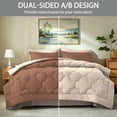 thumbnail image 6 of Bedtreat King Comforter Sets，7-Pieces Reversible Bedding Sets，Bed in a Bag with Comforter， Flat Sheet and Fitted Sheet, Pillowcases & Shams，Coffee/Sand Dollar, 6 of 8