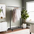 thumbnail image 2 of Simple Houseware Standard Rod Garment Rack, Black, 2 of 7