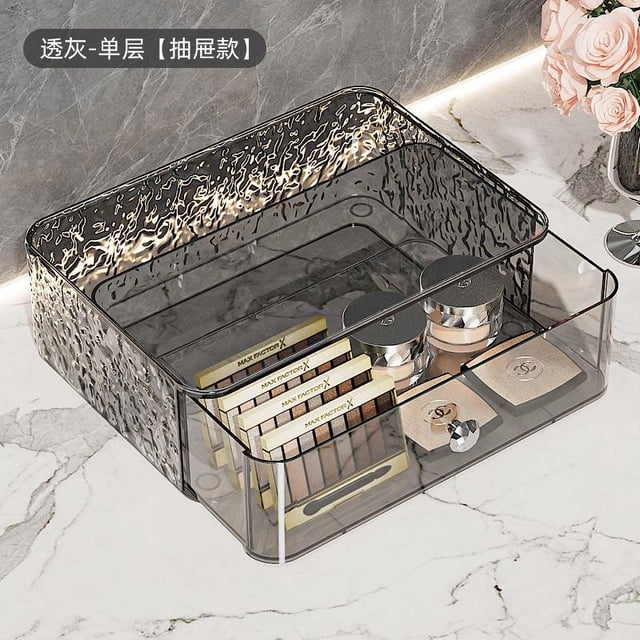 ZHAOCHENG Tocador, organizador de maquillaje, lápiz labial, caja de almacenamiento, compartimento para mascarillas faciales, tocador de cosméticos