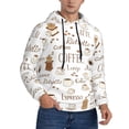 thumbnail image 2 of Pofeuu Coffee Print Mens Casual Hooded Collar Drawstring Hoodies Pullover Sweatshirts Casual Long Sleeve Shirts-X-Large, 2 of 7