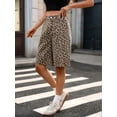 thumbnail image 6 of Women's Denim Wide Leg Leopard Print Jorts Cheetah Pants Jeans Shorts for Daily Wear Leopard Print M, 6 of 10