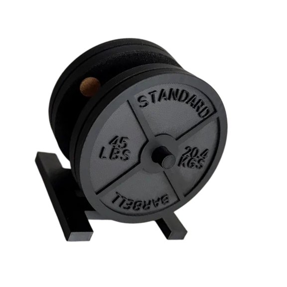 Oasiva Nonslip Weight Plate Coaster With Storage Rack Perfect For Home And Workplace