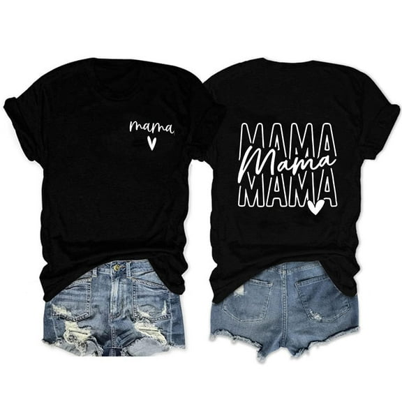 Mama Shirts Women Mommy Mom Bruh Shirt Funny Mom T-Shirts Mom Life Mothers Day Casual Short Sleeve Tees Tops