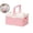 Pink, variant on Plastic Storage Bin with Lid Small Foldable Plastic Basket Storage Basket for Kitchen Office Bedroom Desktop Home Decor