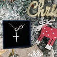 thumbnail image 4 of SFTING Twist Infinity Cross Necklace for Women White Silver Plated Cross Pendant Necklace Faith Cross Gift, 4 of 7