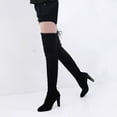 thumbnail image 6 of Gyexs Thigh High Boots for Women Stretch Suede Chunky Heel Over The Knee Boots Fall Winter Footwear Knee High Boots Black Size 9.5, 6 of 9