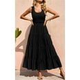 thumbnail image 3 of Womens Smocked Sleeveless Tiered Long Dresses, 3 of 15