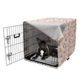 thumbnail image 5 of Botanic Dog Crate Cover, Exotic Forest Leaf Autumn Berries Maple Chestnut Poppy Dandelion Pattern, Easy to Use Pet Kennel Cover Small Dogs Puppies Kittens, 7 Sizes, Dark Magenta Coral, by Ambesonne, 5 of 6