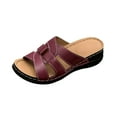 thumbnail image 3 of Lenago Ladies Wedge Heel Sandals Slip-On Flatform Shoes Soft Suede Comfortable Breathable High Wedge Casual Footwear Evening Party Wedding Shoes, 3 of 7