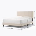 thumbnail image 2 of Queen Size Bed Frame, Upholstered Platform Bed Frame with with Tufted Headboard, Cream White, 2 of 8