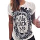 thumbnail image 1 of Camiseta estampada de mujer Camiseta de manga corta con cuello redondo FleinngHoz JD710495453, 1 of 1
