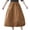 Khaki, variant on Npasoilc Summer Skirt for Women Loose Gauze Pleated Knee Length Adult Dancing Half Skirt