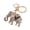 White, variant on Keychain Sparkling Rhinestones Inlaid Elephant Design Keychain Pendant Enamel Oil Drip Process Smooth Edges Spring Buckle Key Holder Car Keys Good Luck Charm