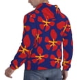thumbnail image 6 of Fotbe Men's Hoodie with Red Floral Pattern - Kangaroo Pocket Pullover Hooded Sweatshirt, Perfect for Daily Wear, Travel, and Home-Medium, 6 of 7