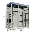 thumbnail image 3 of Toauuo 62.6" Gray Wooden Outdoor Catio Pet Enclosure - Waterproof Top Black Rust-proof Metal Wire Spacious Secure Cat House Small Animal Cage, 3 of 12
