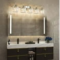 thumbnail image 2 of RRTYO Avenlur 37.4 in. 5-Light Glam Chrome Crystal Bathroom Vanity Light Over Mirror Dimmable Linear Luxury Wall Light, 2 of 6