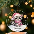 thumbnail image 2 of Customized Raccoon Ornament for Christmas Tree, Personalized Raccoon Acrylic Ornament with Name & Year, Gifts for Raccoon Lovers, Raccoon Wearing Santa Hat Acrylic Ornament for Family Member wHJHRk, 2 of 6
