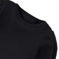 thumbnail image 3 of Kids Long Sleeve Puff Sleeve Bodysuit 100% Cotton Kids Snap Closure Black Solid Color Unisex Kids Clothes 0-24 Months,Size 18-24 Months, 3 of 5