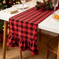 thumbnail image 3 of LIORAGLJ Christmas Table Runner with Ruffled Ends Double-Sided Plaid for Dining Table Window Decor, 3 of 6