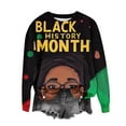 thumbnail image 2 of Fznquz Fashion Womens Sweatshirt Black Long Sleeve Pullover Sweatshirt Crewneck Black History Casual Spring Tops Women, 2 of 4