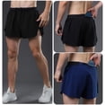 thumbnail image 4 of Graflsoa Men's Quick-Dry Running Shorts with Anti-Chafe Side Slits, Built-In Liner, Back Pockets, Blue, Size L (DK80025#), 4 of 6