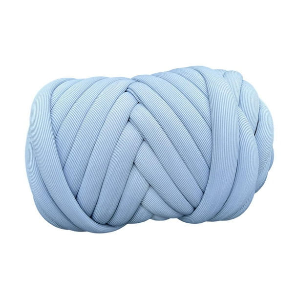 Hilo grueso de 250 g para tejer a brazo, lavable, tubular jumbo, voluminoso Azul claro