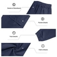 thumbnail image 5 of Homeyce Linen Pants Men with Elastic Waist Drawstring Wide Leg Pants with Deep Pockets Linen Cotton Trousers Yoga Beach Loose Fit Casual Summer Lounge Wear,Blue 2XL, 5 of 5