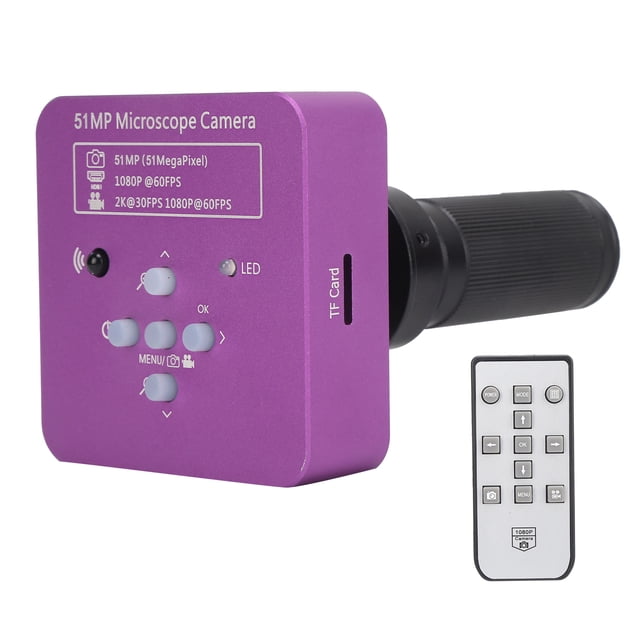 Industrial Microscope Camera, Aluminum Shell Microscope Camera 51MP Full HD With Remote Control For For Worker For Factory EU Plug