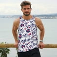 thumbnail image 6 of Rateoe music Skull record mike Pattern Sleeveless Gym Shirt Muscle Tee Breathable Workout Shirt Slim-Fit Tank Quick Dry Fit Muscle Tank Top Bodybuilding Sleeveless T Shirt-Medium, 6 of 7