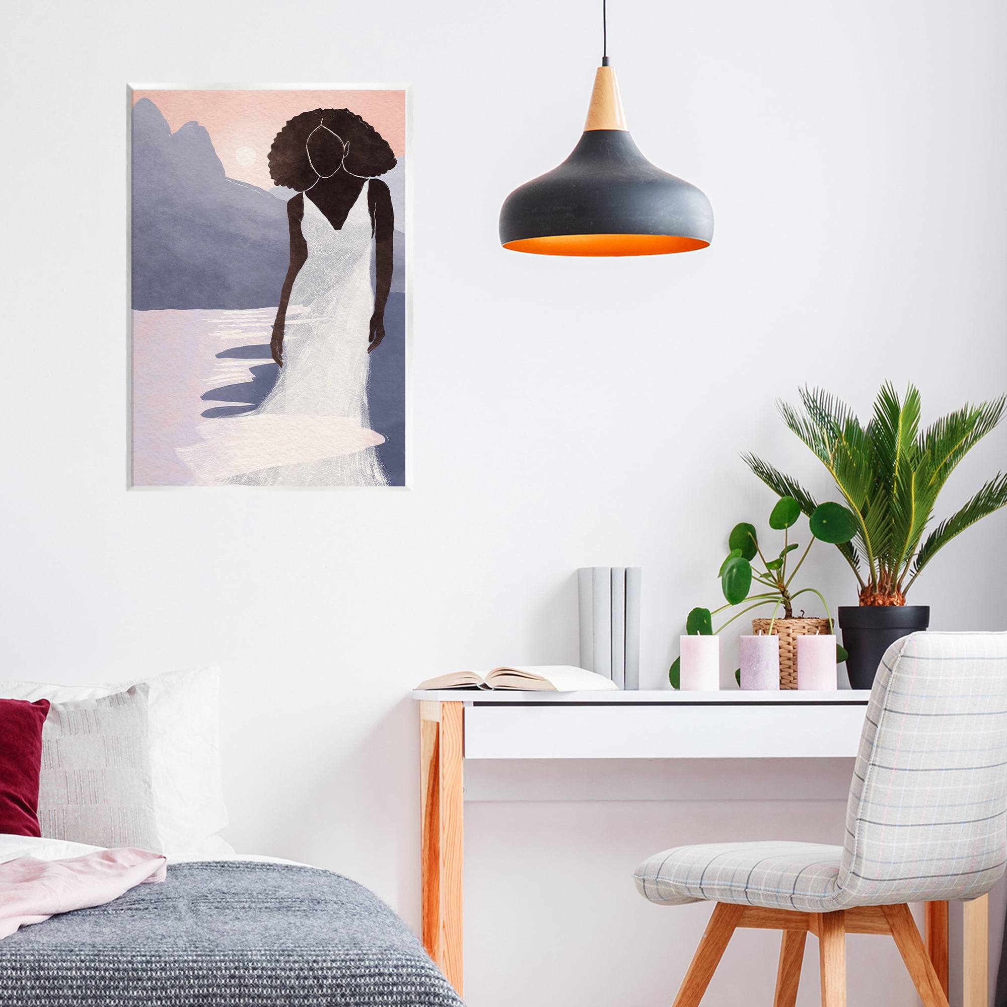 Stupell Industries White Gown Silhouette at Sunset Wall Plaque Art, design by Yuyu Pont