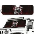 thumbnail image 2 of Uorisanigo Upgrade Red Skull Windshield Sun Shade for Jeep Wrangler TJ JK JKU 1997-2018, Foldable Windshield Sun Visor Blocks UV Rays Keeping Your Vehicle Cooler, 2 of 7