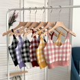 thumbnail image 5 of Camisola de punto con cuadros, top corto sin mangas a cuadros, bonito chaleco para adolescentes, niñas y mujeres, atuendo de verano, 5 of 5