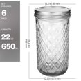 thumbnail image 4 of Wide Mouth Mason Jars 22 oz, VERONES 22 OZ Mason Jars canning Jars Jelly Jars With Wide Mouth Lids, Ideal for Jam, Honey, Wedding Favors, Shower Favors, 6 PAcK,EXTRA 6 Lids with Straw Hole, 4 of 4