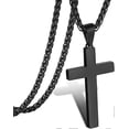 thumbnail image 1 of Stainless Steel Cross Pendant Necklace for Men Boys, Christian Cross Pendant with 24 Inches Chain, 1 of 4