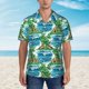 thumbnail image 2 of Balery Hawaii Palms Camisas hawaianas de manga corta para hombre, camisas playeras de corte holgado, camisas de vacaciones con botones,Medium, 2 of 7