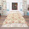 thumbnail image 2 of Designart 'Roses Pattern' Bohemian & Eclectic Duvet Cover Set, 2 of 4
