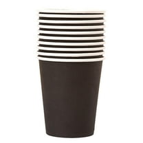 10Pcs Disposable Paper Cups,9 Oz Paper Cups,Paper Coffee Cups, Disposable Drinking Cups,Disposable Paper Coffee Cups,Cold And Hot Drinks For Office, Party, Home Disposable Cups,Black