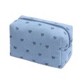 thumbnail image 1 of Bolsa de maquillaje de pana con estampado de corazón, bolsa de cosméticos portátil con cremallera, bolsa de maquillaje, organizador de artículos de tocador para mujeres y niñas., 1 of 8