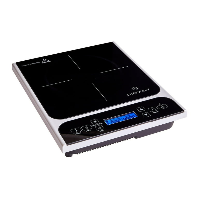 ChefWave LCD 1800W Portable Induction Cooktop w/ Safety Lock & 10 Pan