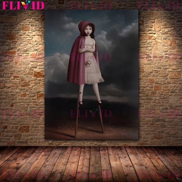 Pintura en lienzo de arte de pared Vintage, Impresión de póster de arte gótico oscuro, conejo, mago, pianista, fantasma, chica demonio, decoración del hogar sin marco