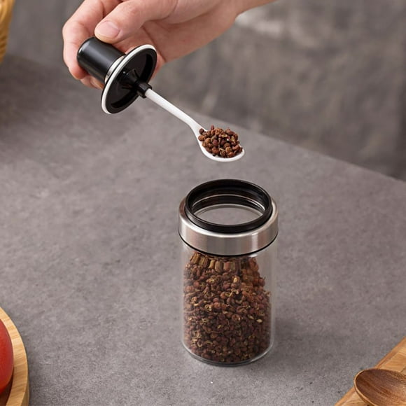 AMERTEER 1pc Glass Jar Spice Containers Condiment Salt Seasoning Storage Bottle